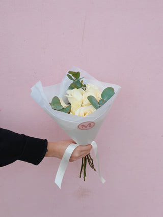 Ivory Rose + Eucalyptus Bouquet