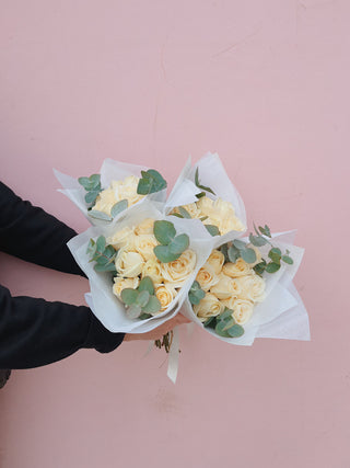 Ivory Rose + Eucalyptus Bouquet