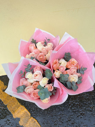 Mother's Day Pastel Rose + Eucalyptus Bouquet (Pre-Order + Collect)