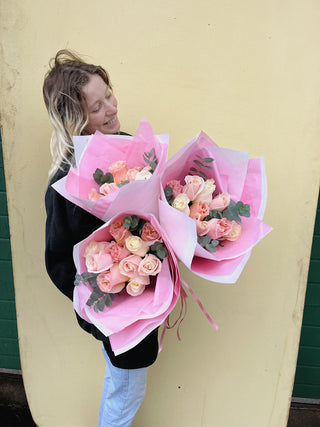 Mother's Day Pastel Rose + Eucalyptus Bouquet (Pre-Order + Collect)