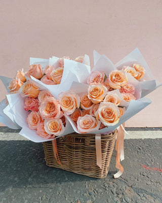 Mother's Day Peach Rose Bouquet