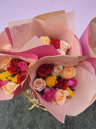 Valentine's Day Colourful Rose Bouquet (Pre-Order + Collect)