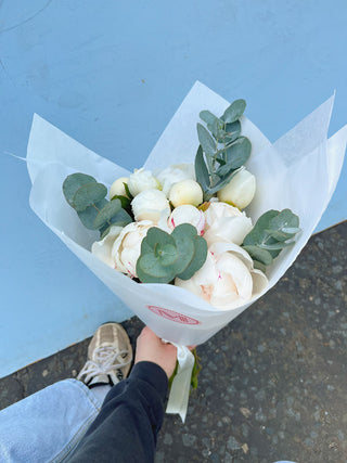 White Peony And Eucalyptus Bunch U.K.